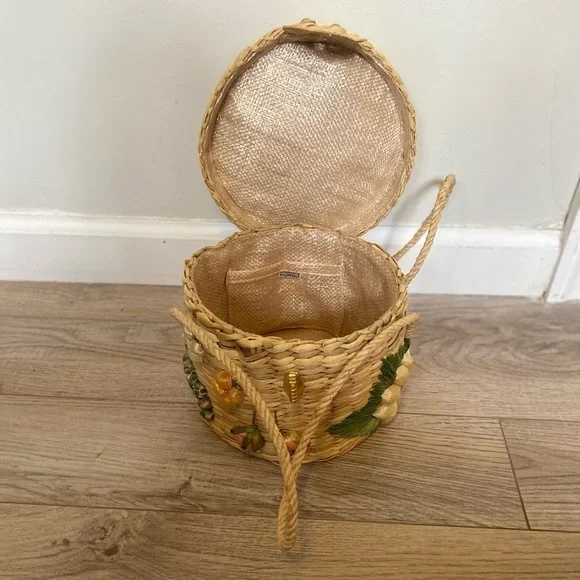 HANDMADE Basket Bag with Floral Pattern - Picture 7 of 11